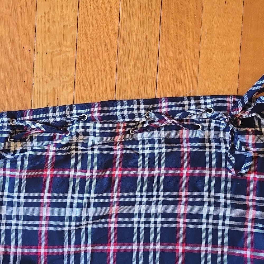 ZARA Trafaluc Collection, Plaid Relaxed Blouse, Lace Up Sides, EUC, Women's L - Picture 12 of 14